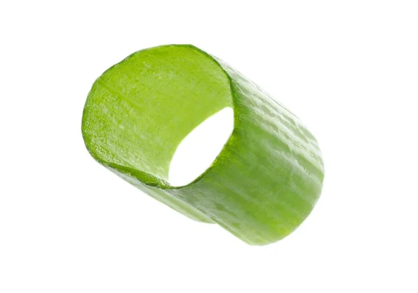 Piece Fresh Green Onion Isolated White — 图库照片