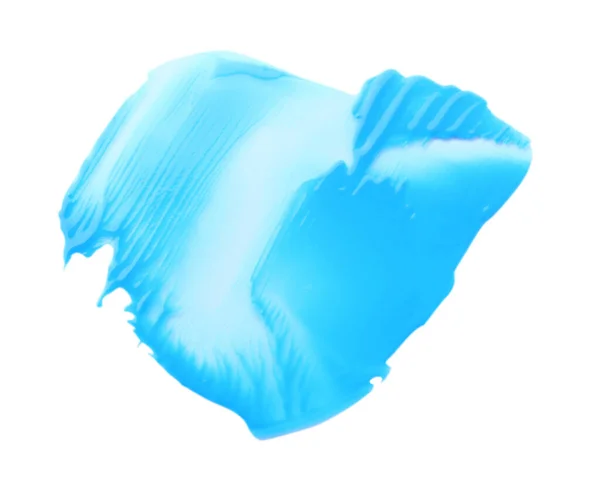 Зразок Світло Блакитної Фарби Білому Тлі Вид Зверху — стокове фото