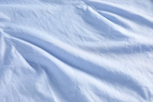 Crumpled Light Blue Fabric Background Closeup View — Stock Photo, Image