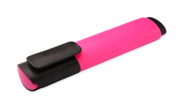 Bright pink marker isolated on white. Office stationery