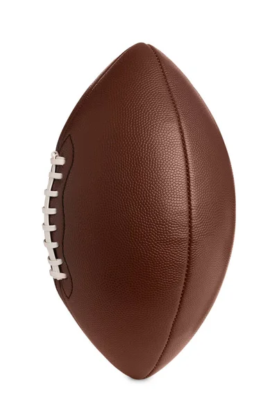 Leder American Football Ball Isoliert Auf Weiß — Stockfoto