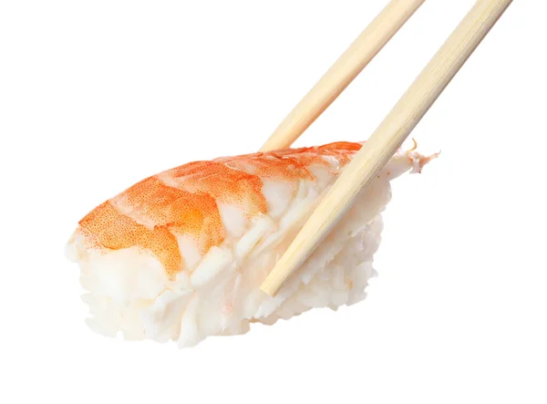 Chopsticks Delicious Nigiri Sushi Isolated White — Foto Stock