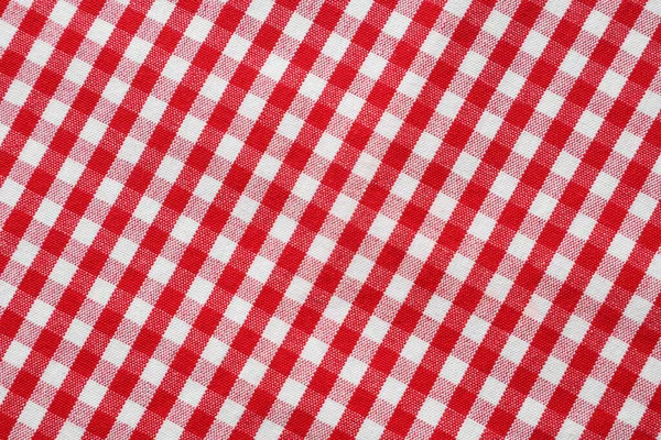 Red Checkered Tablecloth Background Top View — Stock Photo, Image