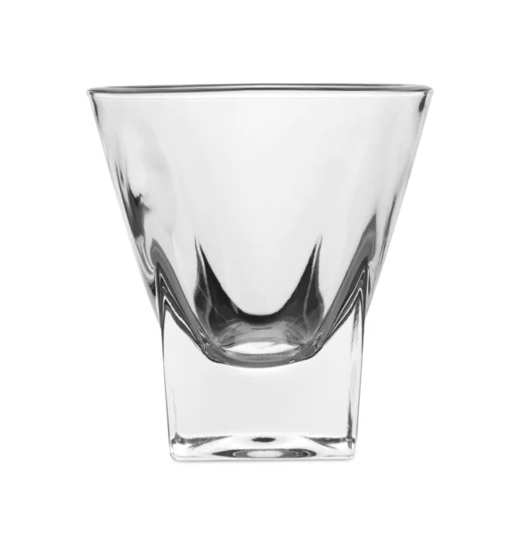 Elegantes Sauberes Leeres Shot Glas Isoliert Auf Weiß — Stockfoto