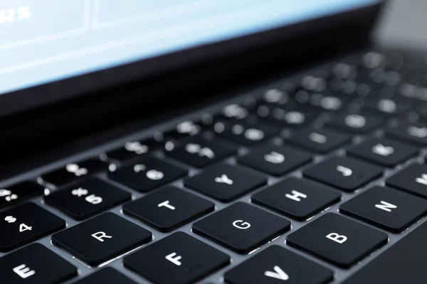 Keyboard Laptop Closeup View Modern Technology — Stock Photo, Image