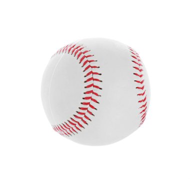 Beyazda izole edilmiş beyzbol topu. Spor ekipmanları