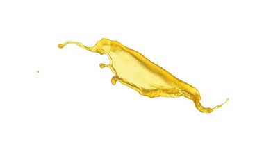 Beyaza izole edilmiş taze portakal suyu serpintisi