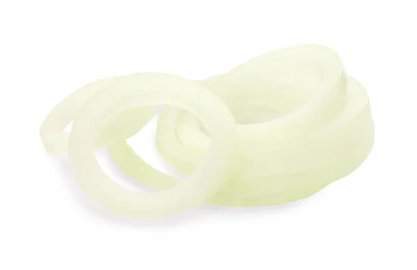 白を基調とした新鮮な玉ねぎのリング — ストック写真