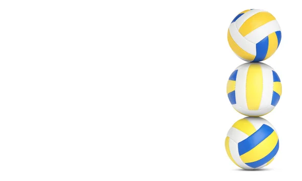 Stapel Volleybal Ballen Witte Achtergrond Ruimte Voor Tekst — Stockfoto