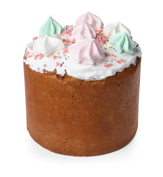 전통적 부활절 케이크에 스프링클러와 머스터드를 흰색으로 — 스톡 사진