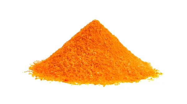 白色上隔离的橙色食物的堆积如山 — 图库照片