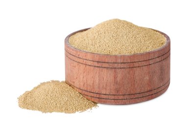 Tahta kase etkin kuru maya, beyazın üzerinde izole edilmiş.