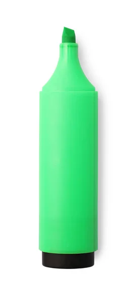 Bright Green Marker Isolated White Top View — Stock Fotó