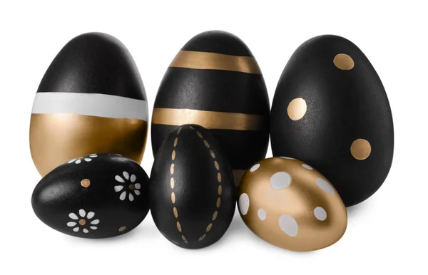 Beautifully Painted Easter Eggs Isolated White — Stock Photo, Image