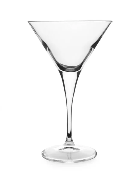 Elegante Vetro Martini Vuoto Pulito Isolato Bianco — Foto Stock