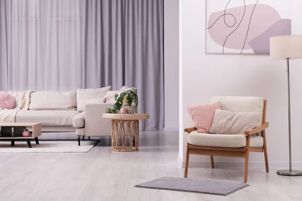 Bequeme Möbel Stilvollem Zimmer Innenarchitektur — Stockfoto