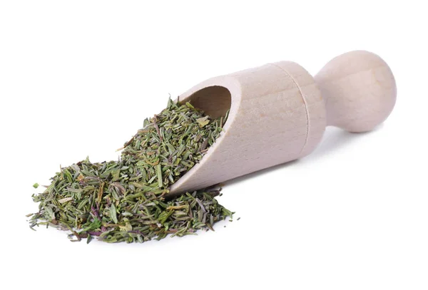 Scoop Dried Thyme Isolated White — Stockfoto