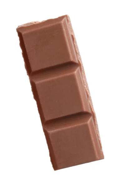 白で隔離されたおいしいチョコレートバーのピース — ストック写真