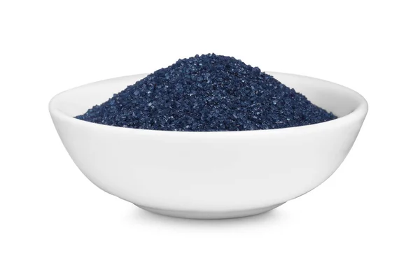 Bowl Kék Élelmiszer Színező Izolált Fehér — Stock Fotó