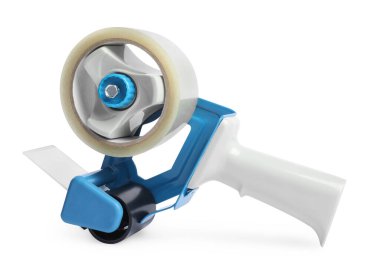 Yapıştırıcı bantlı dağıtıcı beyaz üzerine izole edilmiş