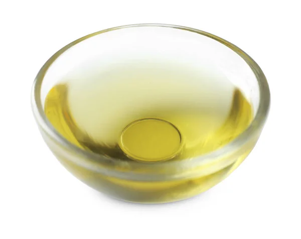 Скляна Чаша Олії Приготування Їжі Ізольована Білому — стокове фото