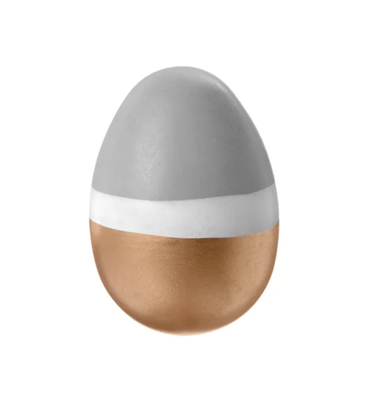 Одна Пофарбована Великоднє Яйце Ізольовано Білому — стокове фото