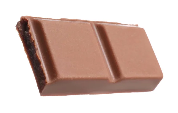 Кусок Вкусного Шоколада Изолирован Белом — стоковое фото