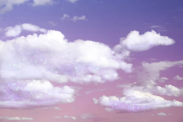 Magischer Himmel Mit Flauschigen Wolken Pastellfarben — Stockfoto