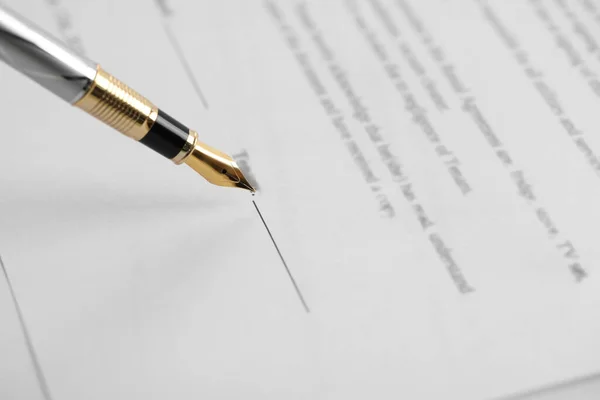 Signing Document Fountain Pen Closeup Notary Services Royalty Free Stock Photos
