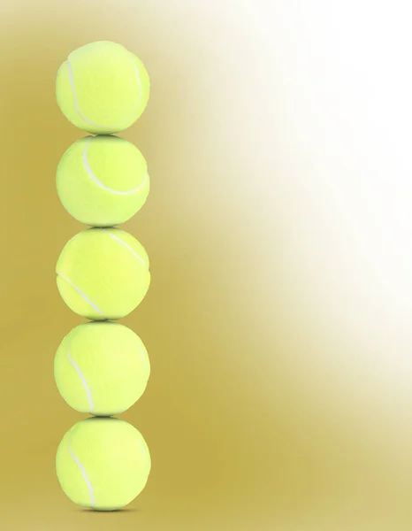stock image Stack of tennis balls on dusty gold background. Space for text