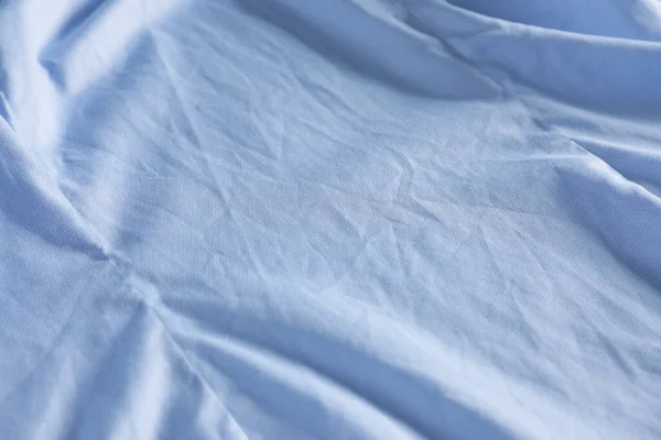Crumpled Light Blue Fabric Background Closeup View — Stock Photo, Image
