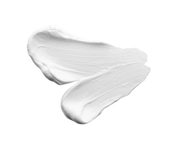 Sample Facial Cream Isolated White Top View — Foto Stock
