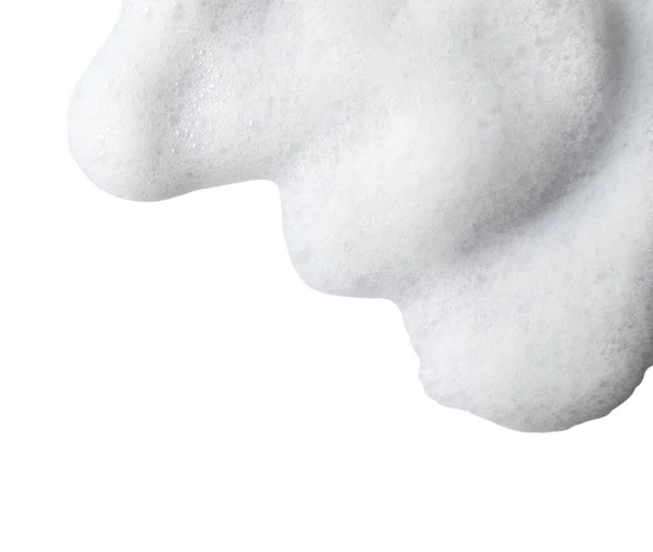 Fluffy Soap Foam Isolated White Top View — Stock Photo, Image