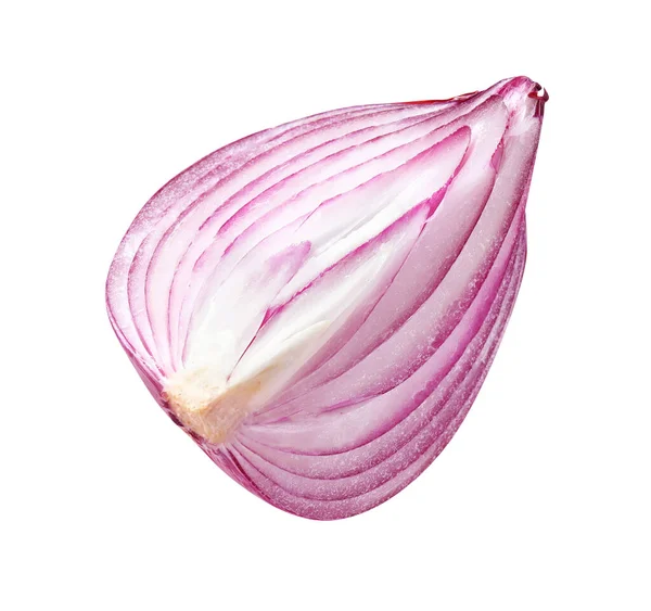 Fresh Red Ripe Cut Onion Isolated White — Stock Photo, Image