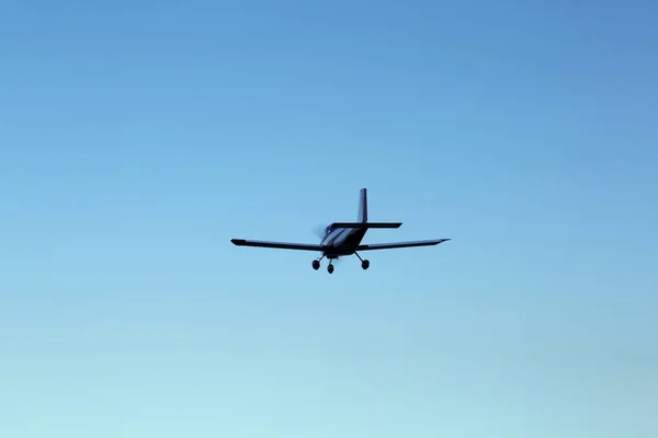 Modern Ultralight Airplane Flying Blue Sky — Stockfoto
