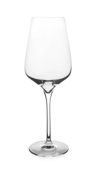 Κομψό Καθαρό Άδειο Ποτήρι Κρασί Απομονωμένο Λευκό — Φωτογραφία Αρχείου