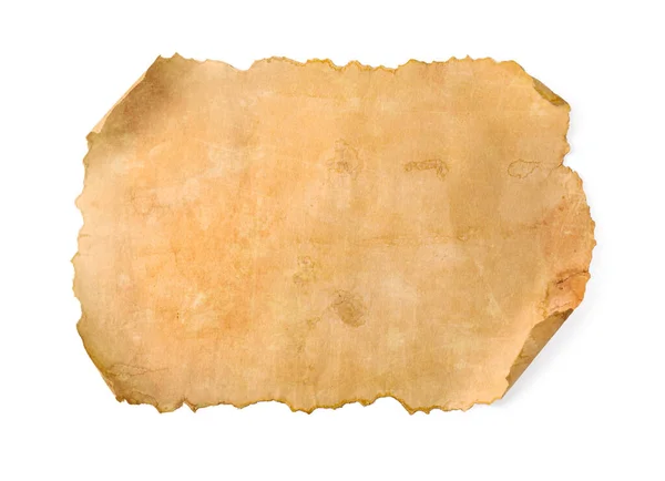 Perkament Geïsoleerd Wit Oude Papieren Textuur — Stockfoto
