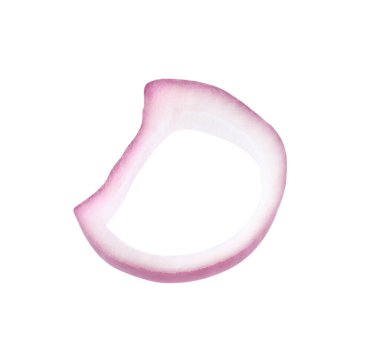 Ring of fresh red ripe onion isolated on white