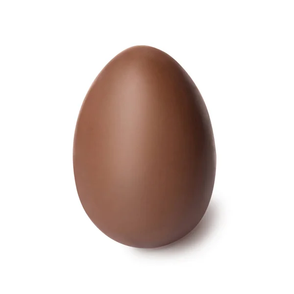 Одне Смачне Шоколадне Яйце Ізольоване Білому — стокове фото