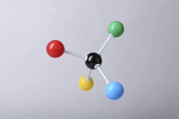 Молекулярна Модель Атома Світло Сірому Фоні Хімічна Структура — стокове фото