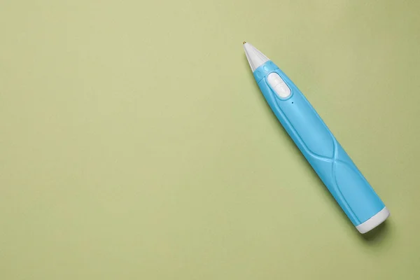 Stylish Pen Pada Latar Belakang Zaitun Top View Ruang Untuk — Stok Foto