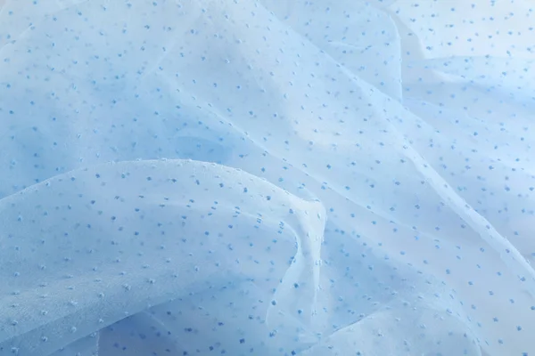 Bella Tessuto Tulle Azzurro Come Sfondo Primo Piano — Foto Stock