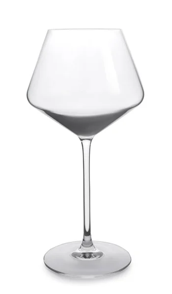 Κομψό Καθαρό Άδειο Ποτήρι Κόκκινο Κρασί Απομονωμένο Λευκό — Φωτογραφία Αρχείου