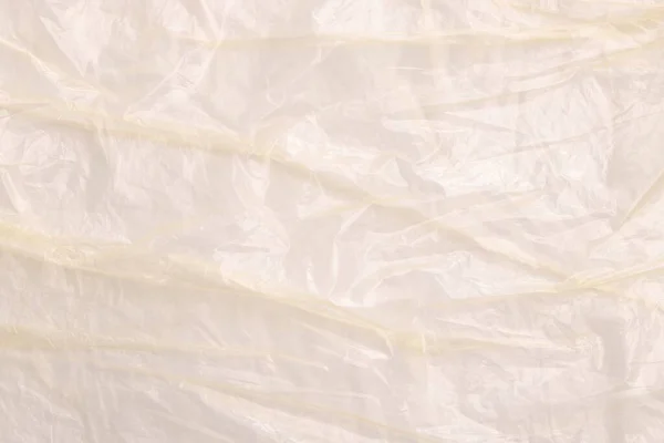 Arkaplan Olarak Buruşuk Sarı Plastik Torba Üst Görünüm — Stok fotoğraf