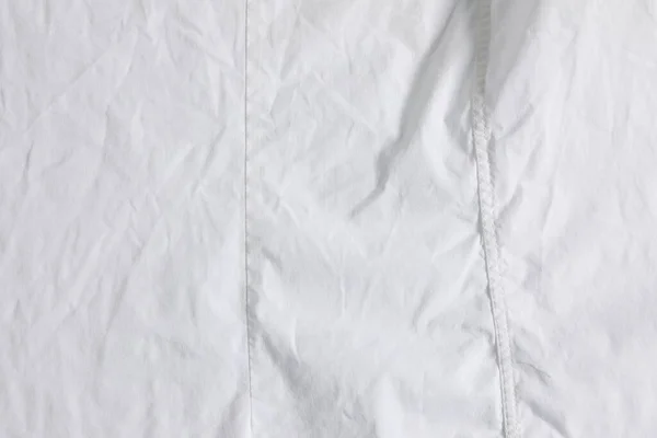 Arkaplan Olarak Buruşmuş Beyaz Kumaş Üst Görünüm — Stok fotoğraf