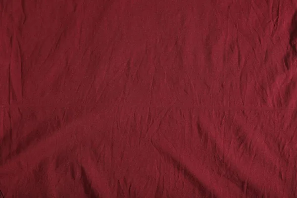 Tessuto Rosso Scuro Stropicciato Come Sfondo Vista Dall Alto — Foto Stock