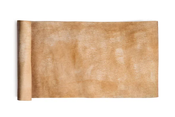 Parşömen Beyaza Izole Edilmiş Eski Kağıt Dokusu — Stok fotoğraf