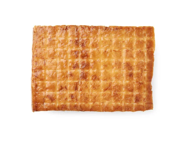 Block Läckra Rökt Tofu Isolerad Vit Ovanifrån — Stockfoto