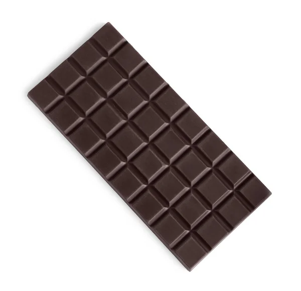 Lahodná Čokoládová Tyčinka Izolovaná Bílém Horní Pohled — Stock fotografie