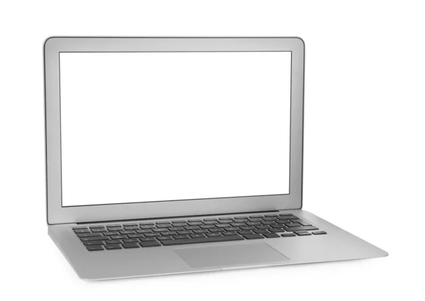 Nowoczesny Laptop Pustego Ekranu Białym Tle — Zdjęcie stockowe